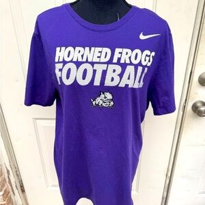 Nike, TCU, Short Sleeve, Shirt, Purple, Horned Frogs Football, Size Large